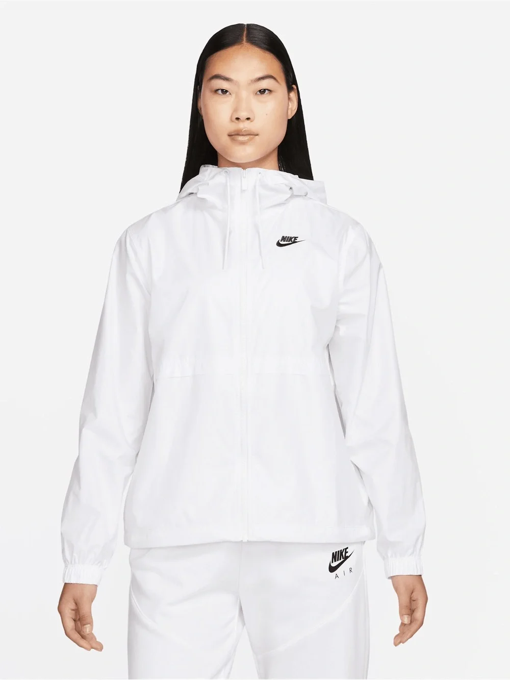 NWT Nike Small Sportswear Essential Woven Hooded Windbreaker Jacket White - Picture 6 of 6